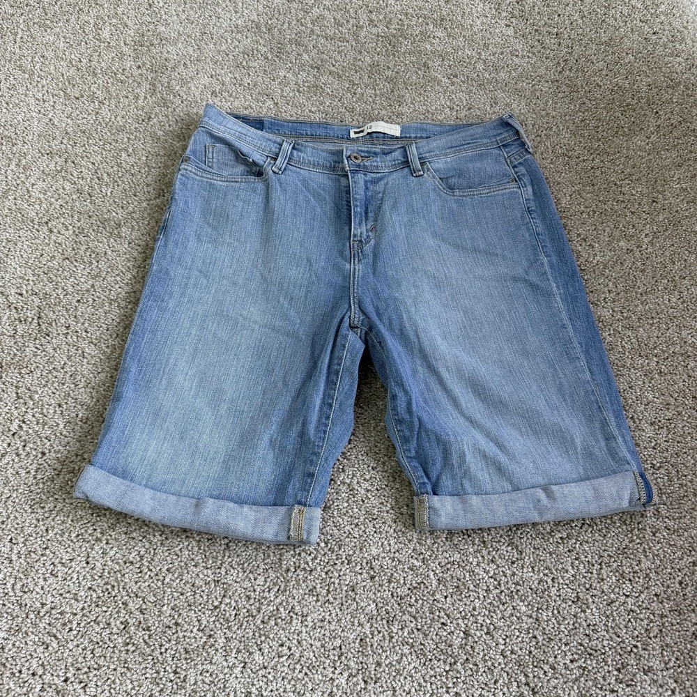 Levi's Denim Bermuda Shorts Womens 12 31W Blue Cuffed Stretch Casual 5 Pocket
